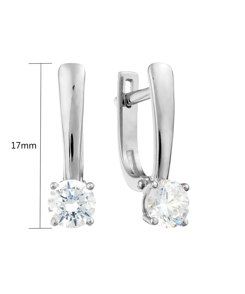 White gold earrings with zircons