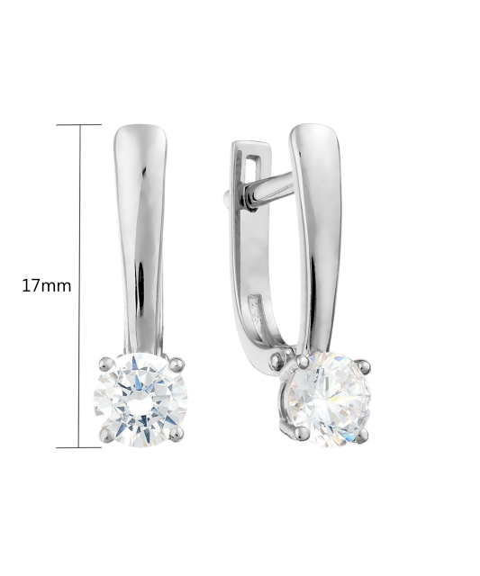 White gold earrings with zircons