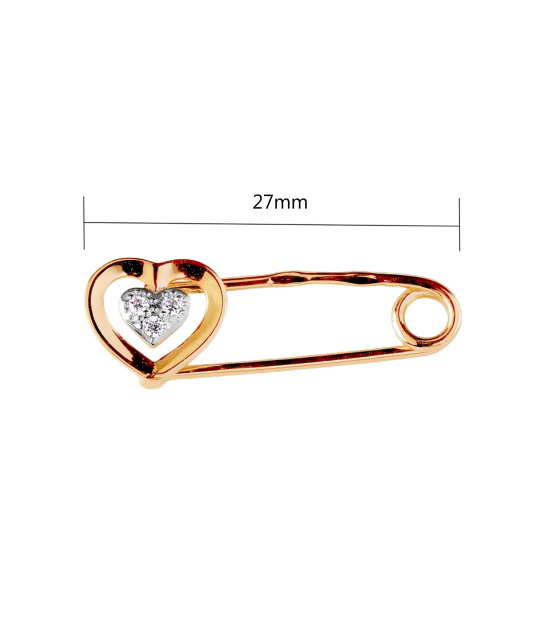 Gold brooch with zircons