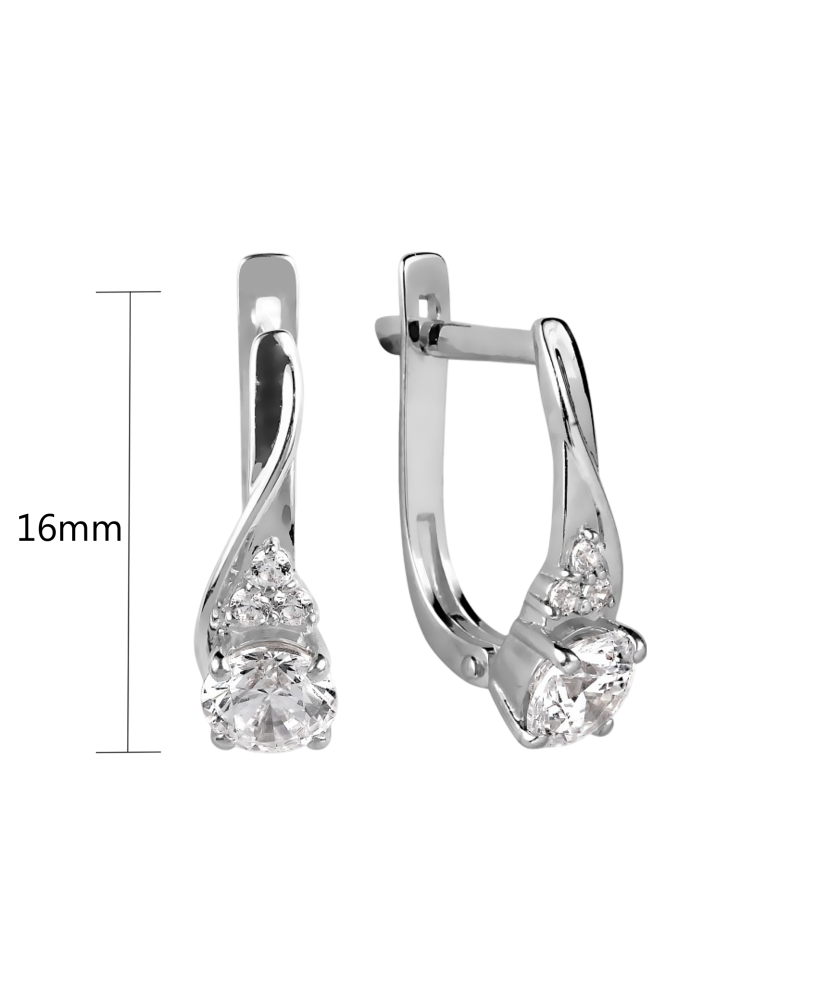 White gold earrings with zircons