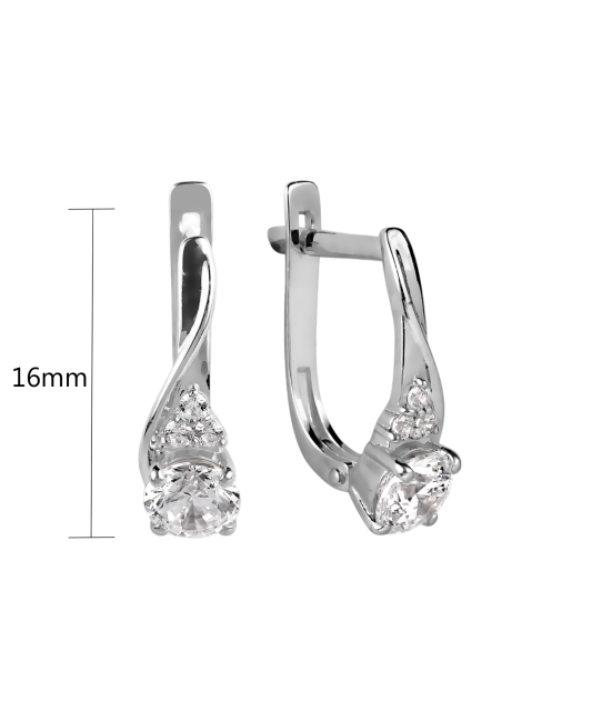 White gold earrings with zircons