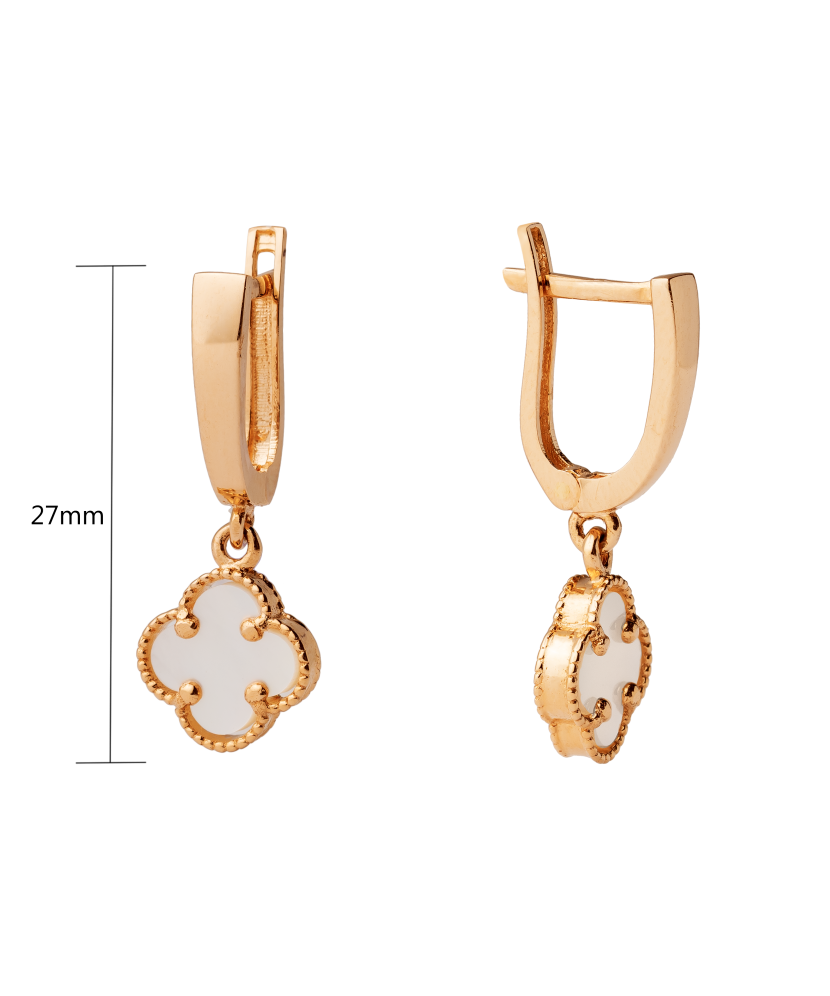 Gold earrings with nacre