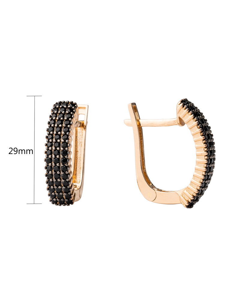 Gold earrings with zircons