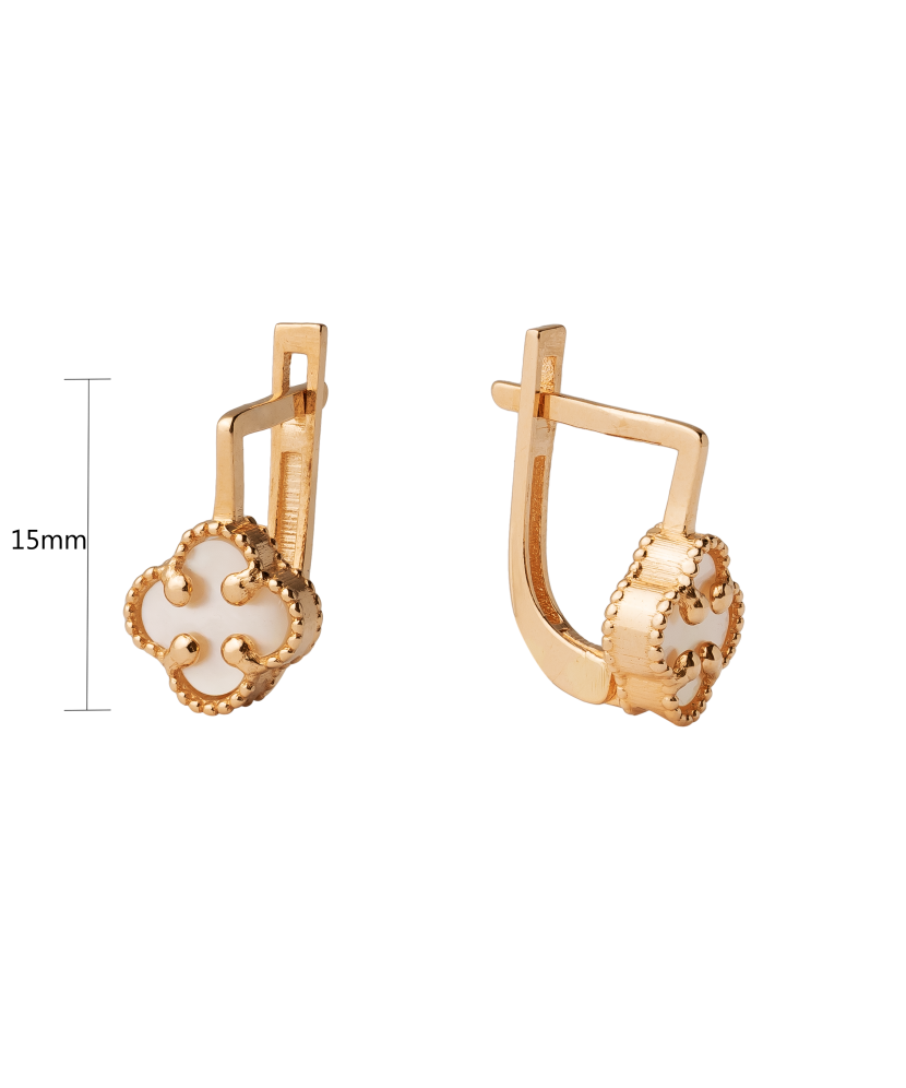 Gold earrings with enamel