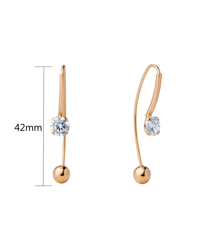 Gold earrings with zircons