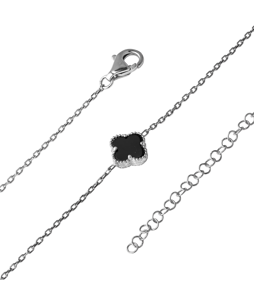 Hopeinen rannekoru emalilla