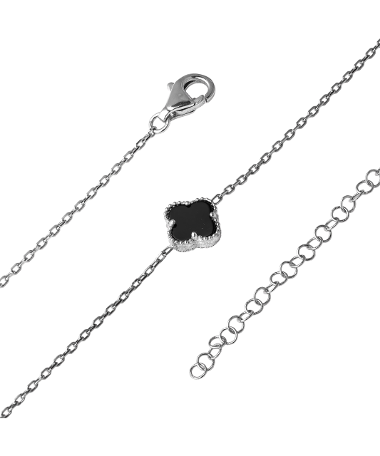 Hopeinen rannekoru emalilla