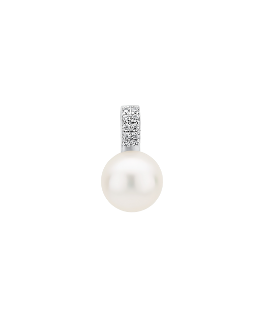 Sterling silver pendant with pearl and zircons