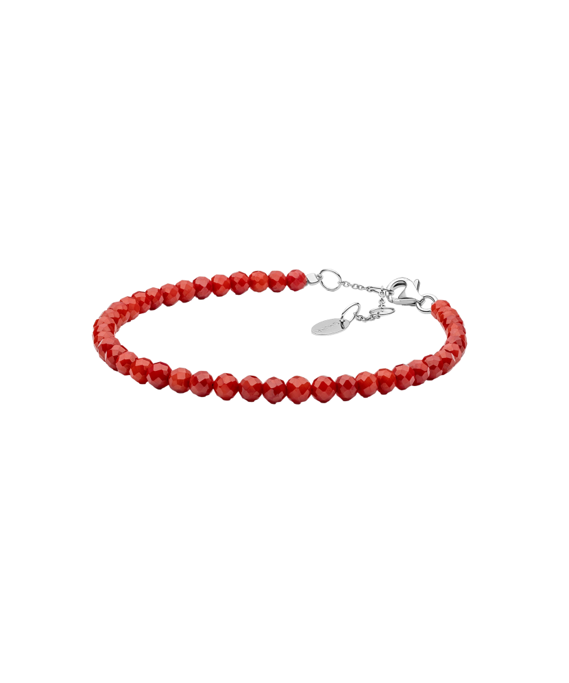 Bracelet with coral and silver