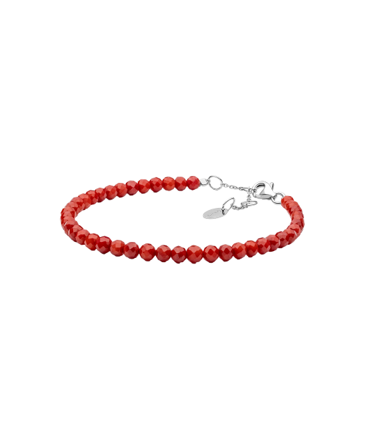 Bracelet with coral and silver