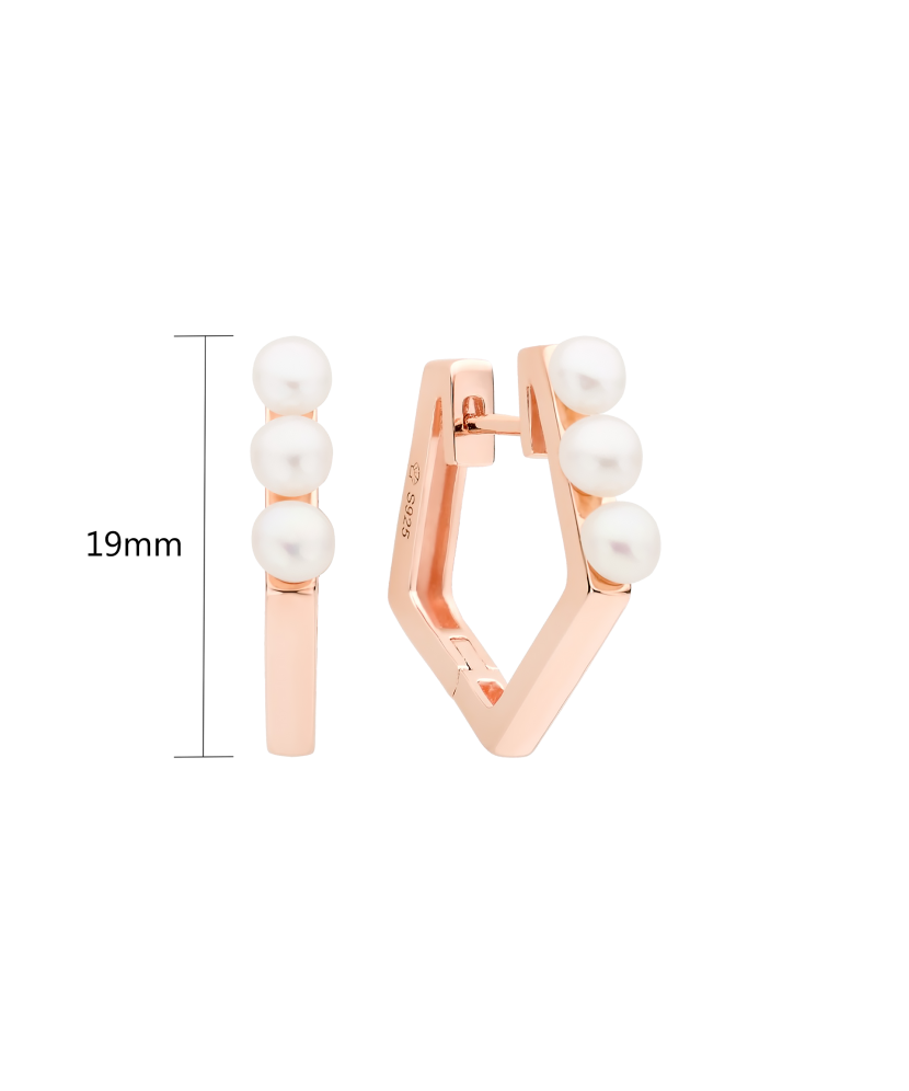 Paauksuoti Sidabriniai auskarai su perlais