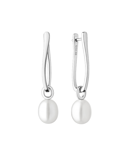 Sterling silver earrings with pearls