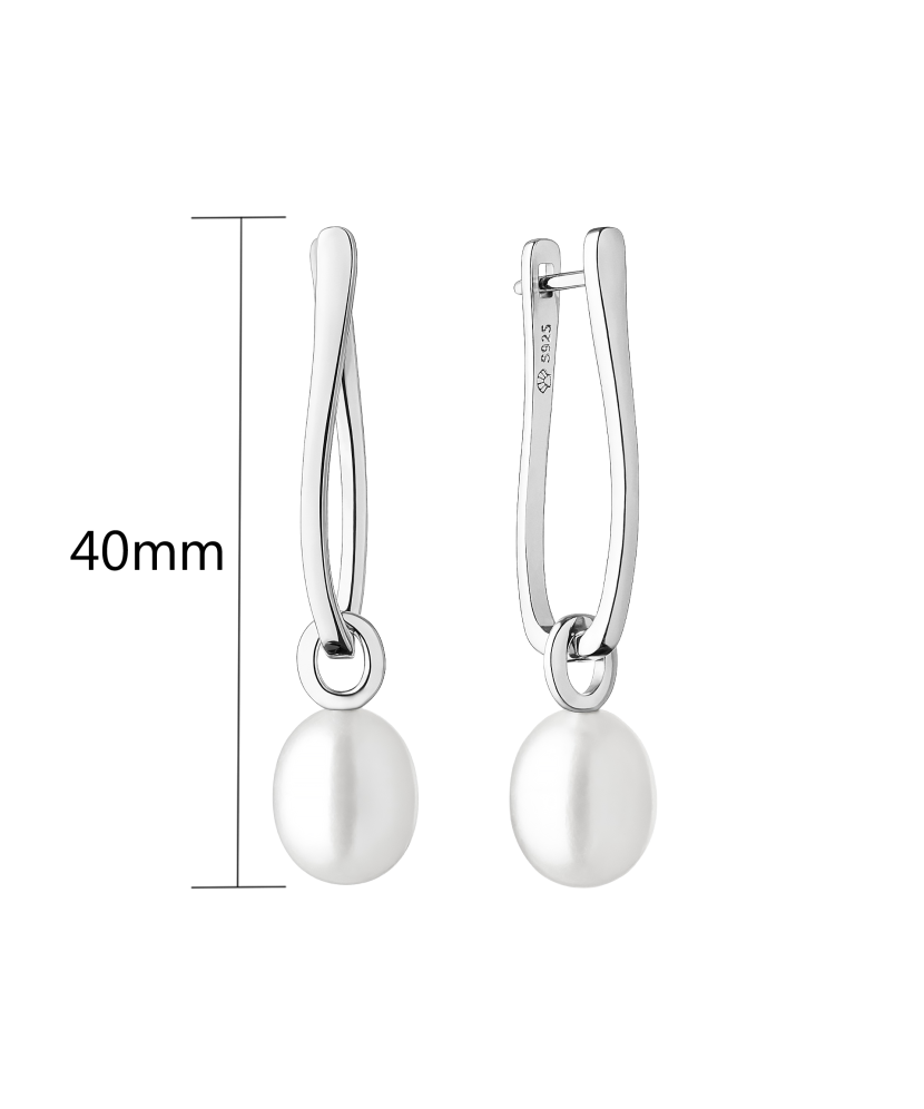 Sterling silver earrings with pearls