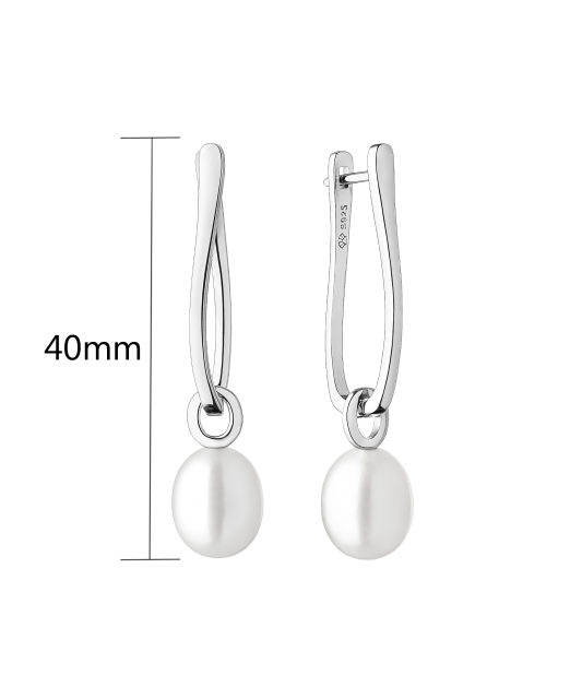 Sterling silver earrings with pearls