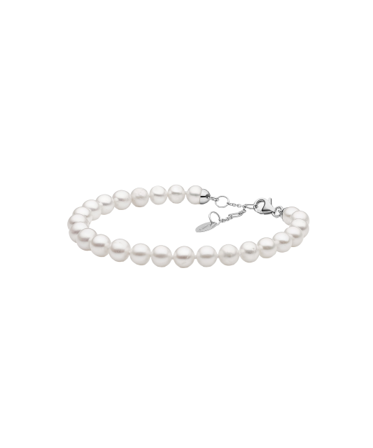 Pearl bracelet with silver