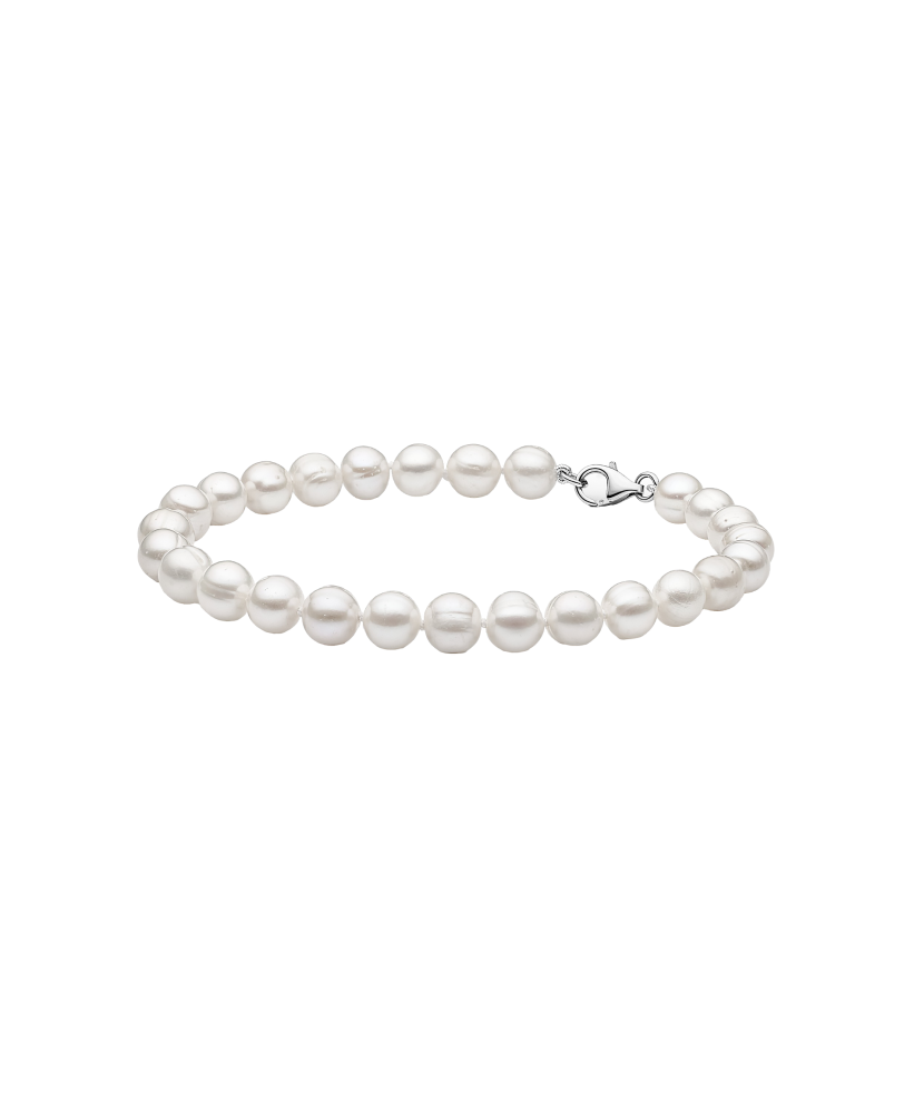 Pearl bracelet with silver