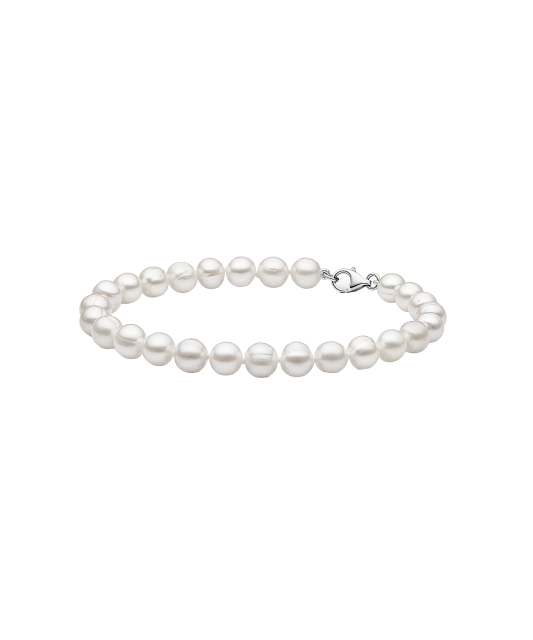 Pearl bracelet with silver