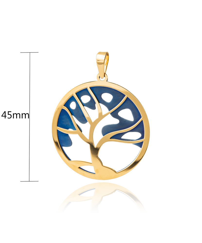 Gilded sterling silver pendant with titanium