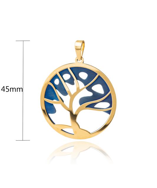 Gilded sterling silver pendant with titanium