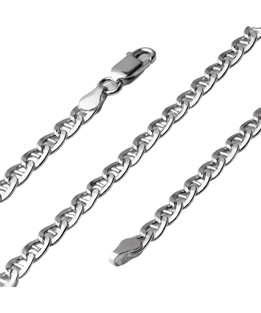 Sterling Silver bracelet plated with rhodium"Marina" 4.1mm