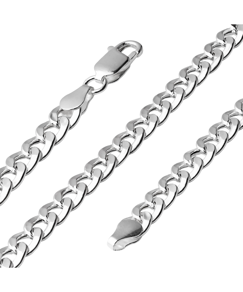 Sterling silver chain "Curb" 5.9mm