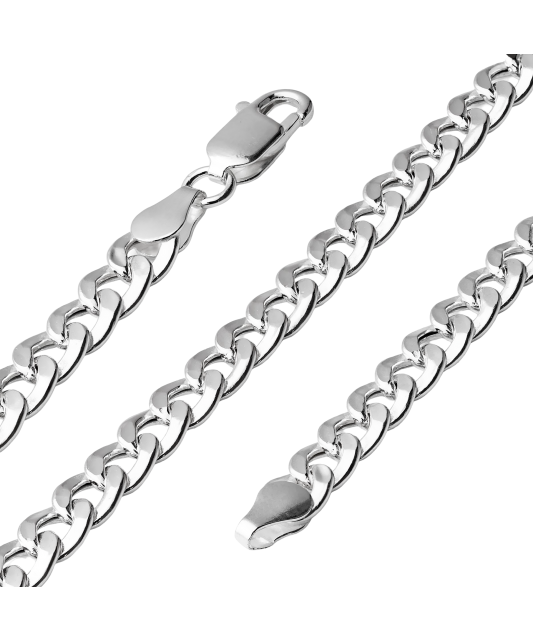 Sterling silver chain "Curb" 5.9mm