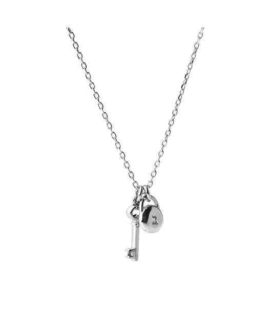Sterling silver chain with pendant "lock"