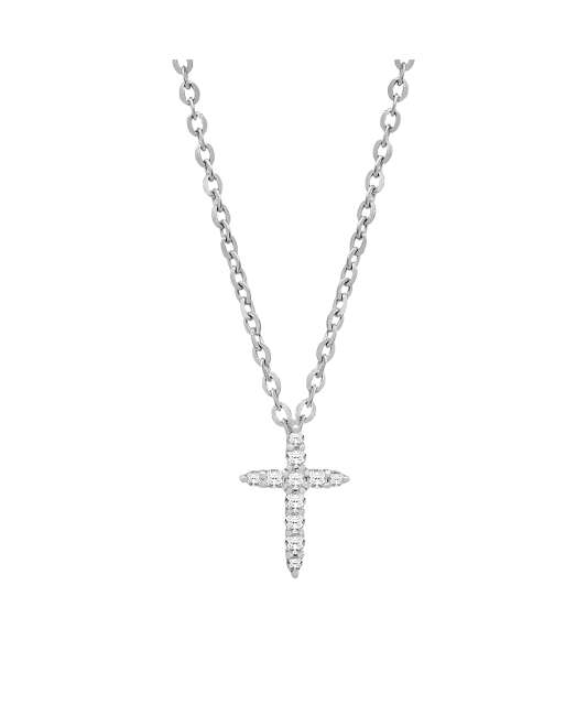 White gold chain with diamond pendant