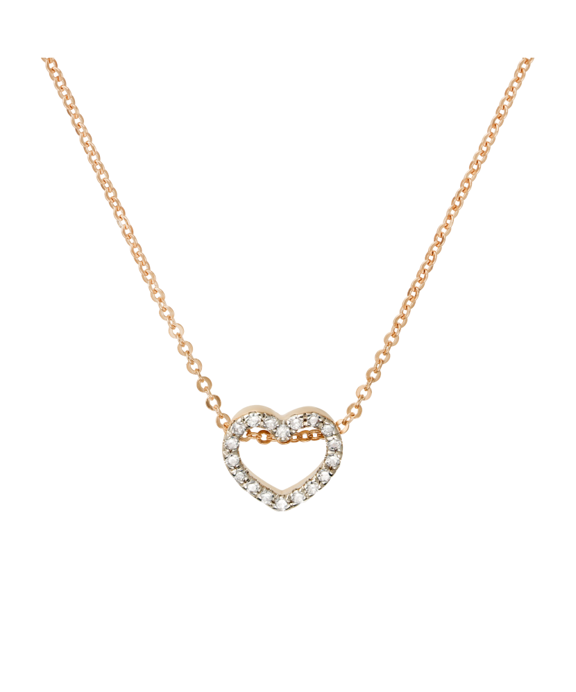 Gold chain with diamond pendant "Heart"