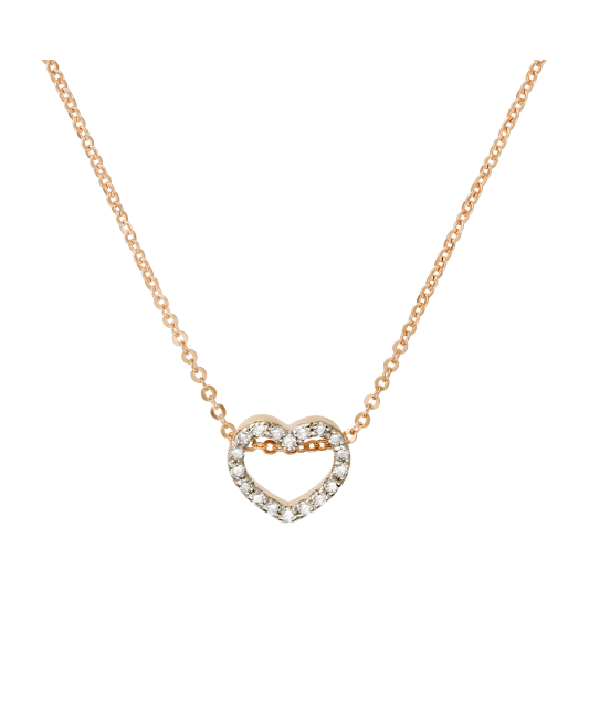 Gold chain with diamond pendant "Heart"
