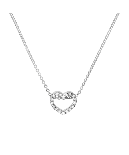 White gold chain with diamond pendant "heart"