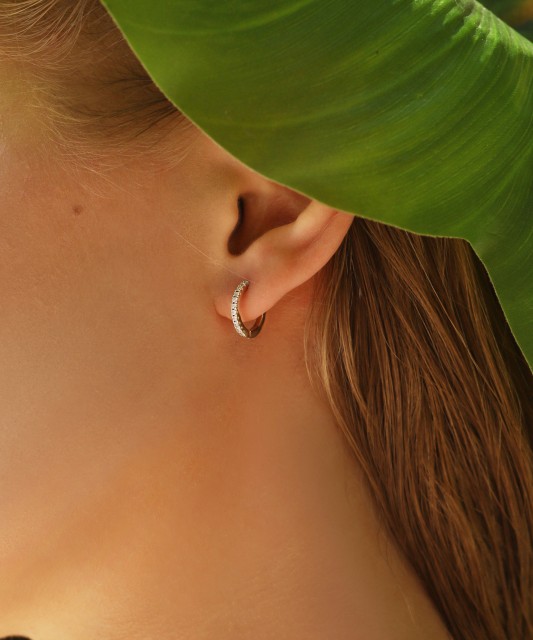 White gold earrings with diamonds