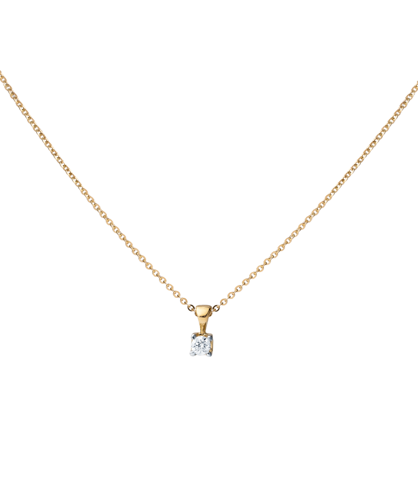 Yellow Gold chain with diamond pendant