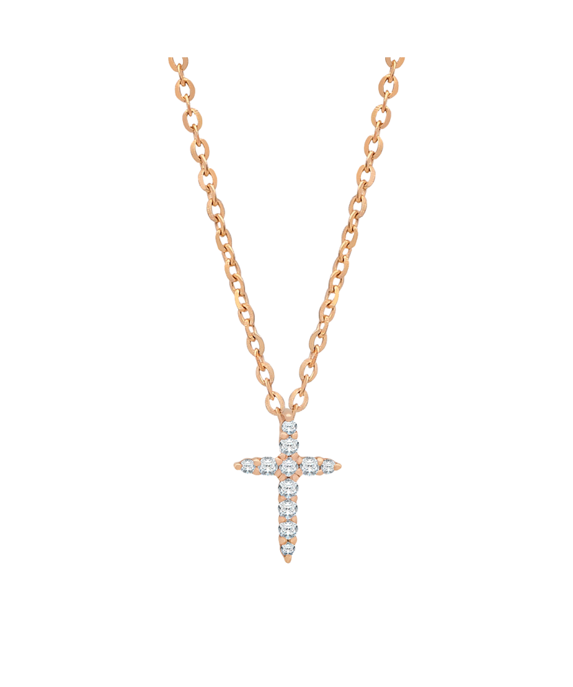 Gold chain with diamond pendant "Cross"