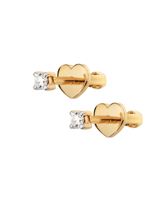 Yellow Gold earrings with diamonds