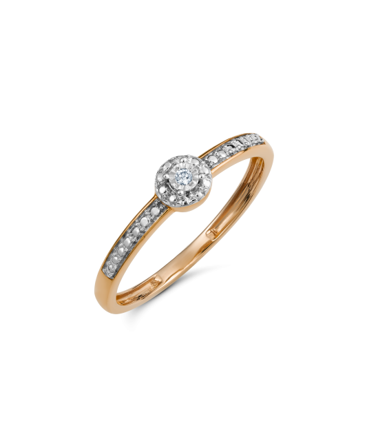 Gold ring with diamonds