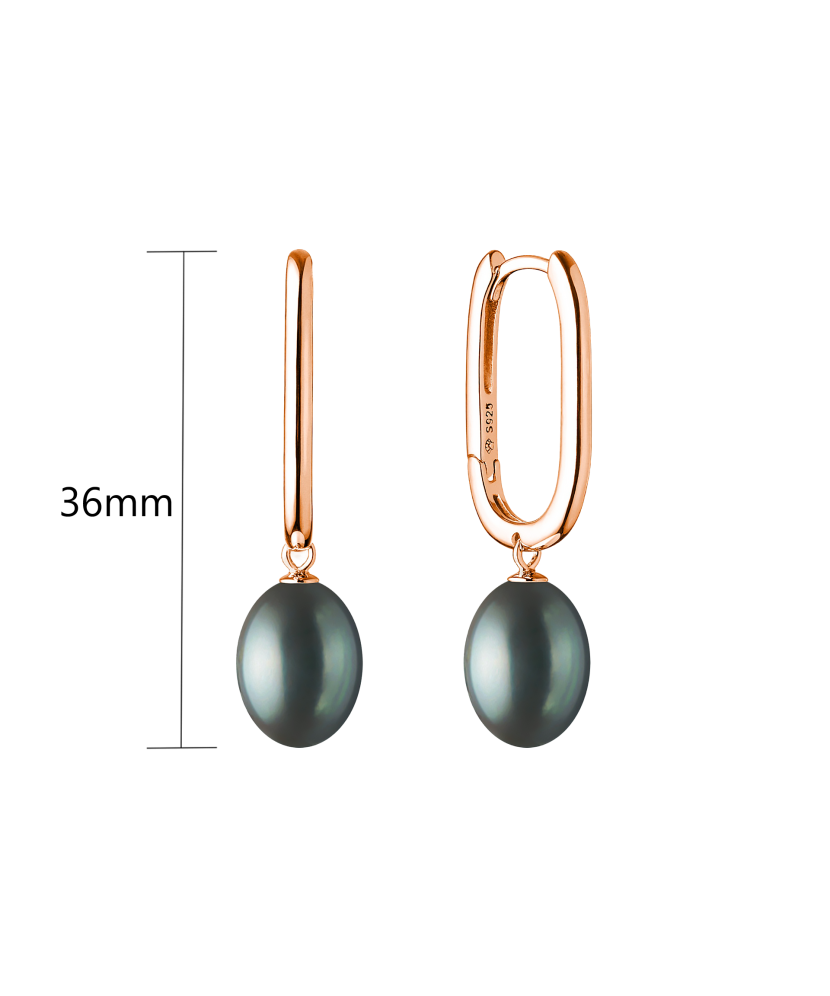 Gilded sterling silver earrings with pearls
