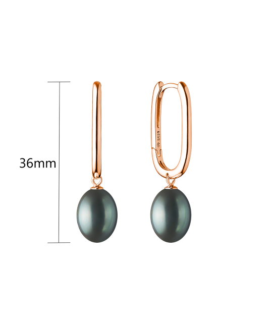 Gilded sterling silver earrings with pearls