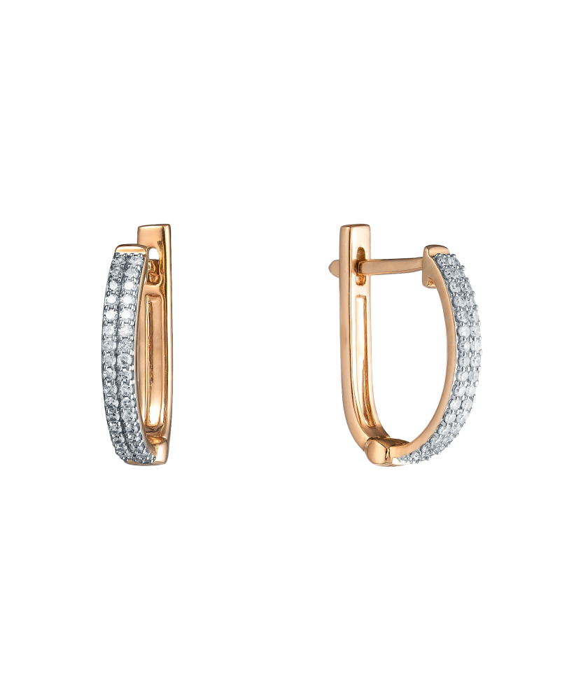 Gold earrings with diamonds