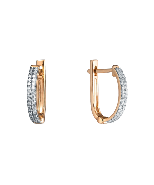 Gold earrings with diamonds