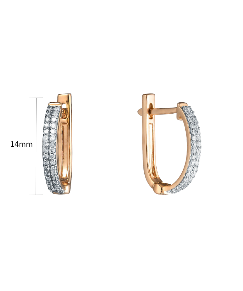 Gold earrings with diamonds