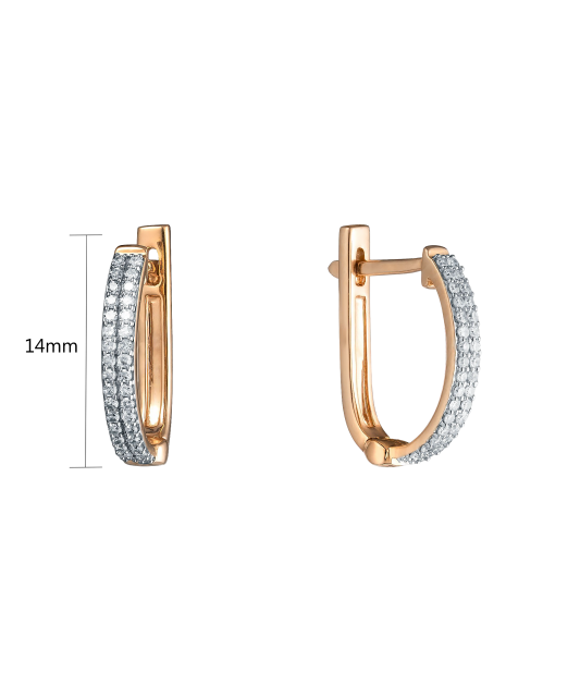 Gold earrings with diamonds