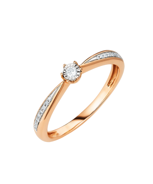 Gold ring with diamonds