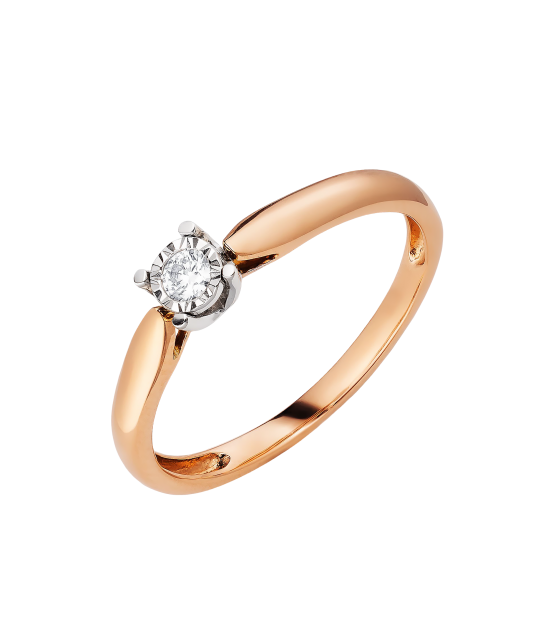 Gold ring with diamond