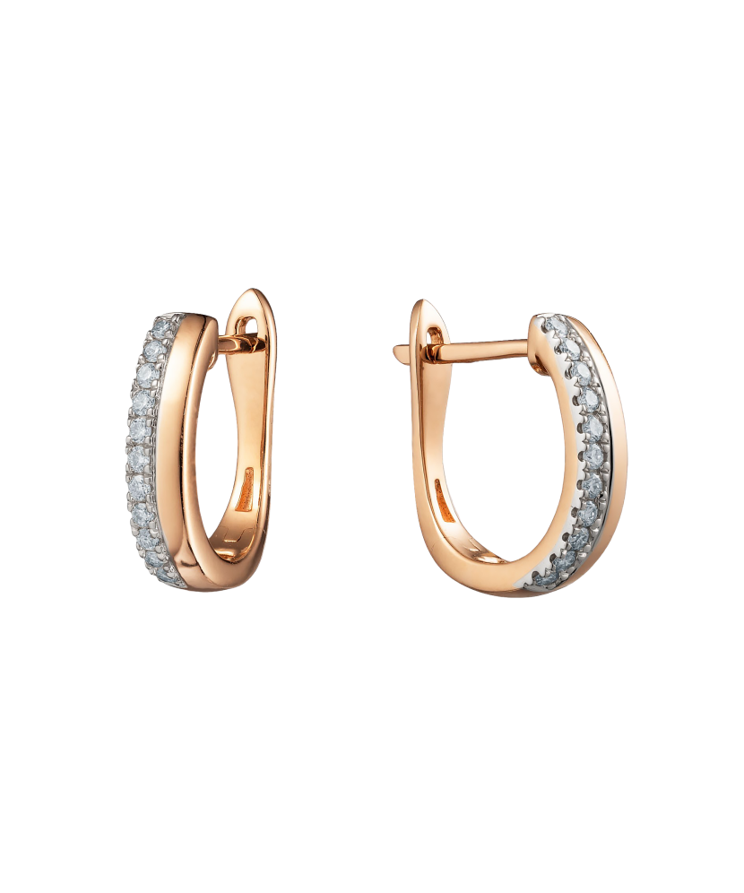 Gold earrings with diamonds