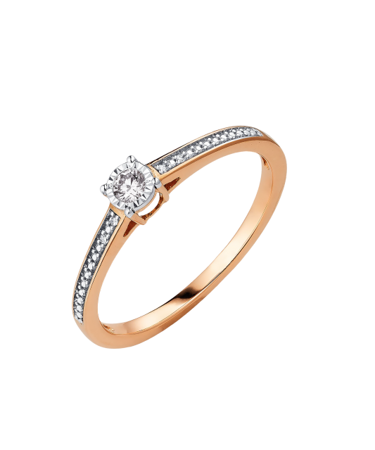 Gold ring with diamond