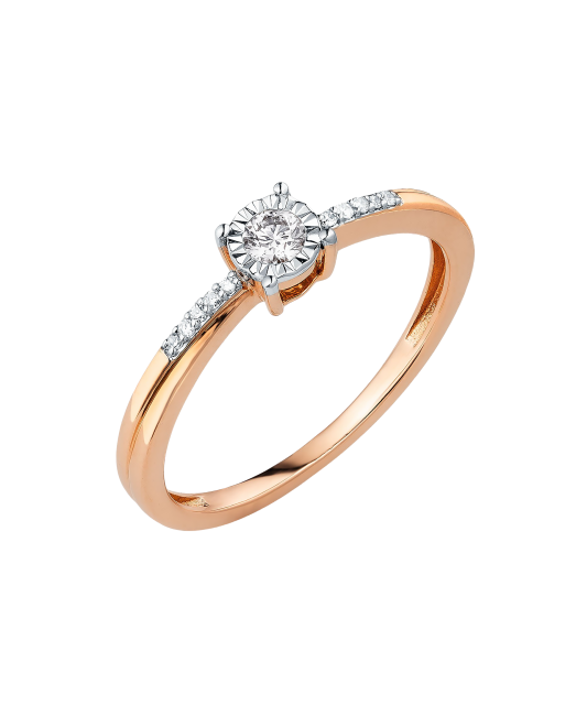 Gold ring with diamonds