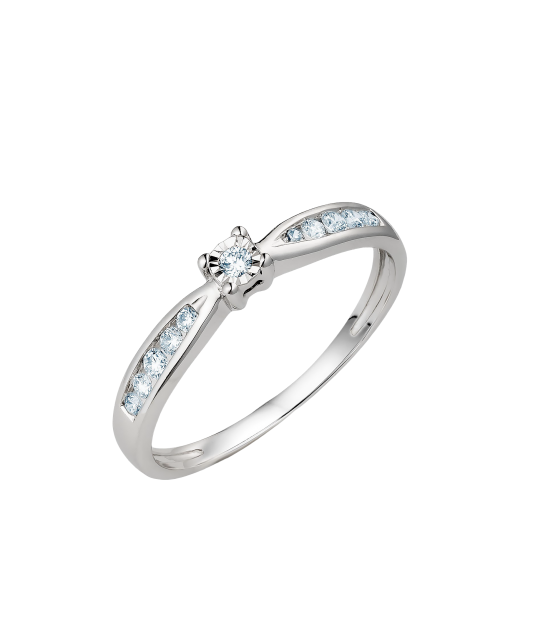 White gold ring with diamonds