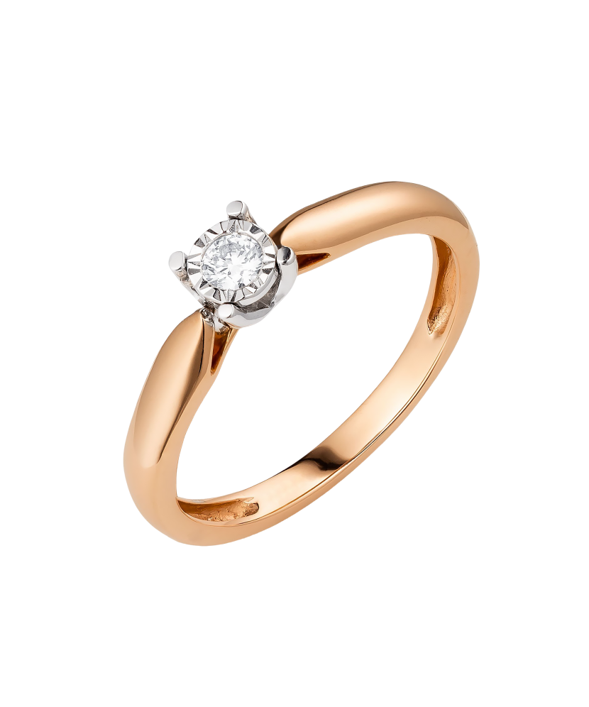 Gold ring with diamond