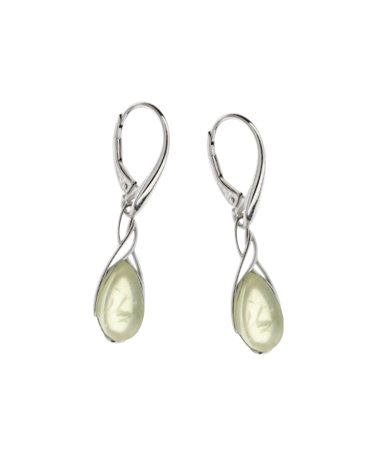 Sterling Silver earrings with prehnite